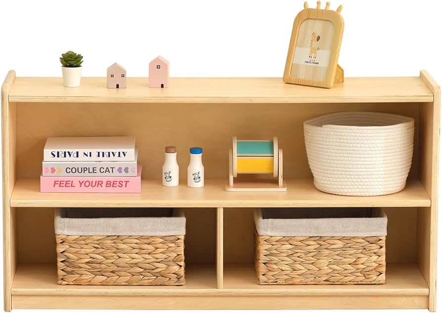 Amazon｜OOOK 2段 モンテッソーリ棚 おもちゃオーガナイザー 収納 子供