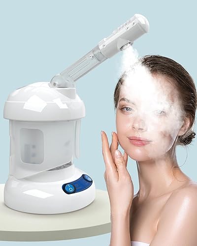 Vaporizador facial de escritorio  Kingsteam Nano Ionic Face Steamer con brazo giratorio extensible de 360, hidratar, quitar puntos negros, disponible en Yaxa Venezuela