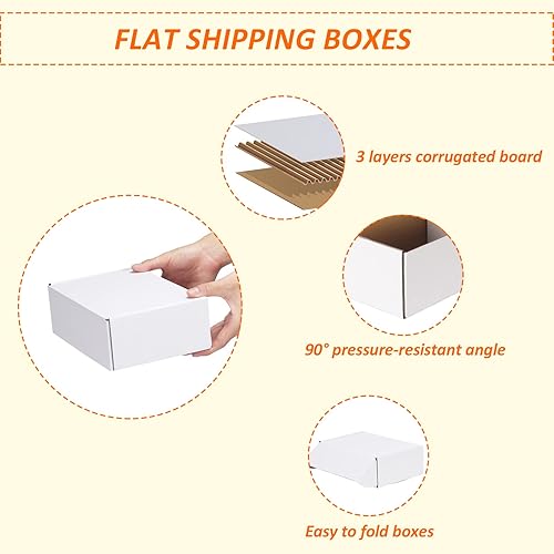 Miniatura 3 de HORLIMER - Cajas de envío de 9 x 6 x 3 pulgadas, conjunto de 25, caja de cartón corrugado blanca para envío postal de literatura, 25 pegatinas