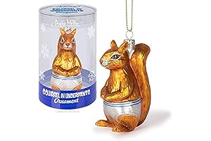 Mcphee Archie Accoutrements Ornament Squirrel in Underpants Glass Standard for Christmas