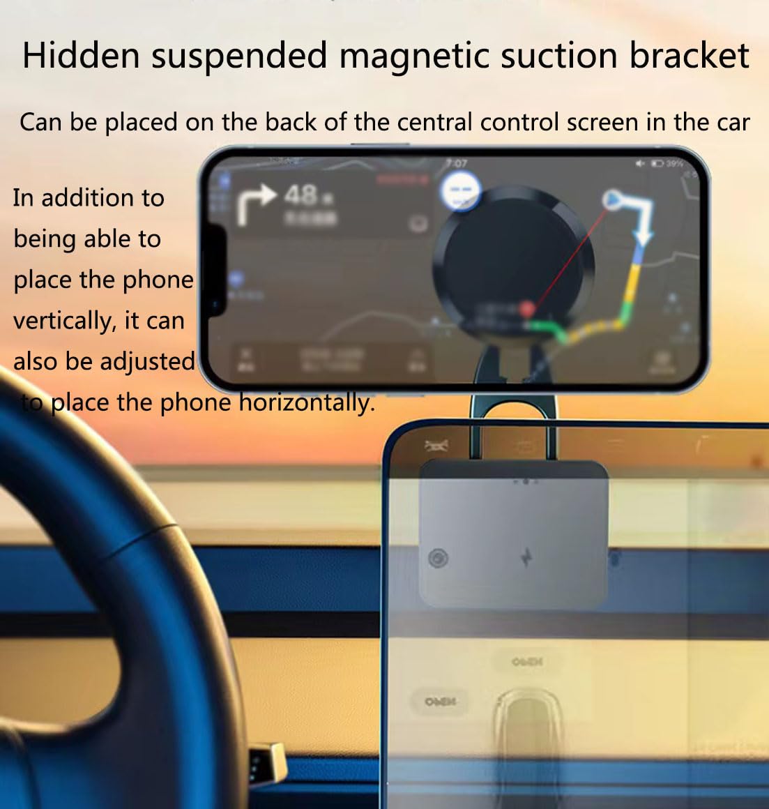 Supporto Telefono Magnetico Per Auto Supproto - Pieghevole Con Rotazione 360° - Altezza Regolabile - Base Adesiva E Magneti N50 - Colore Nero