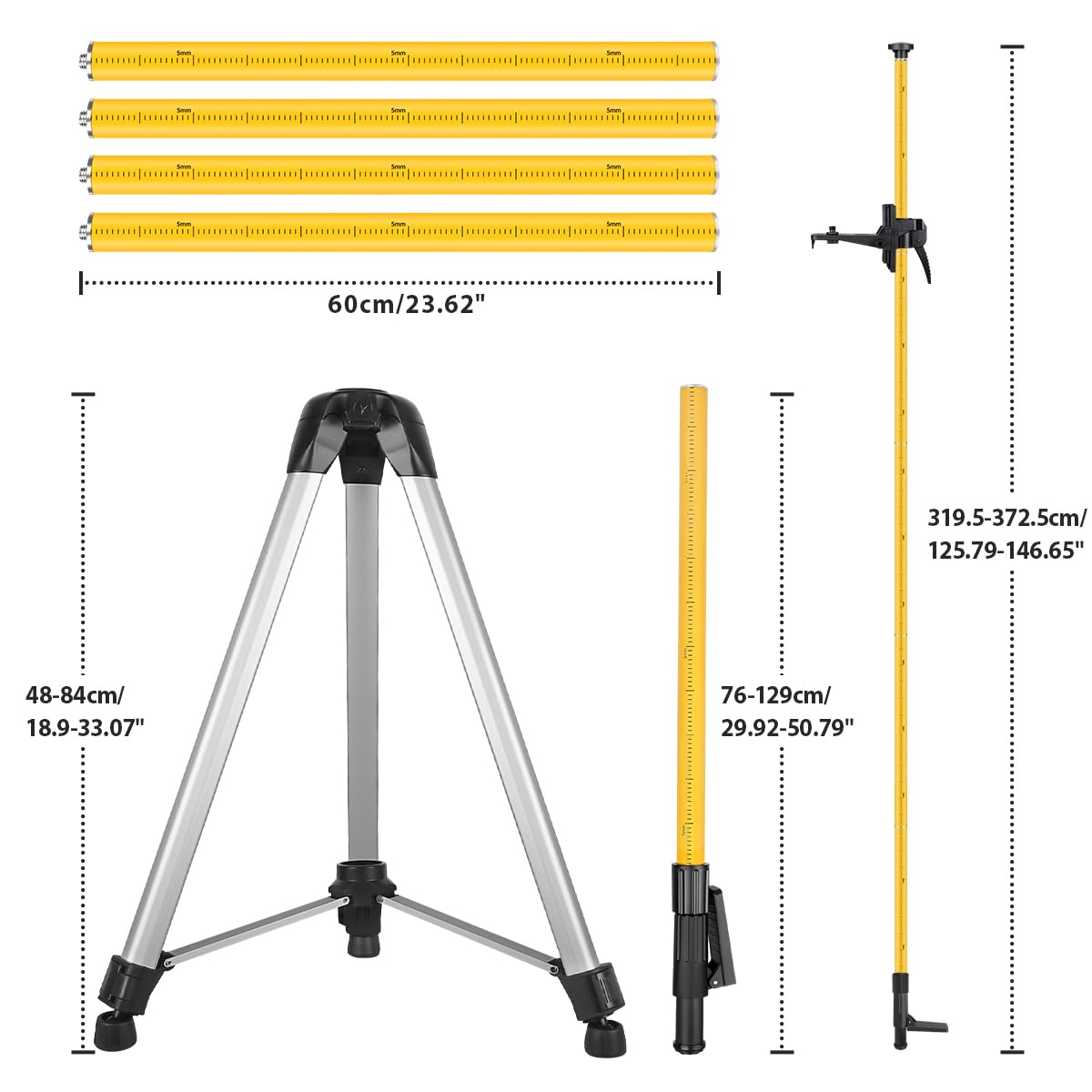 Takamine Ft 3 7m Telescoping Pole with Adjustable Laser Level Tripod 1 4-Inch by 20-Inch Laser Pole Mount — view 7