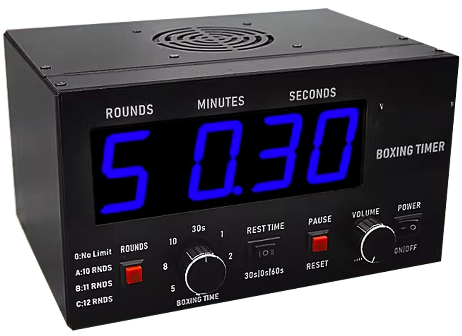 Timer digitale da palestra – Orologio da allenamento a intervalli con display a LED, perfetto per sessioni di boxe e fitness, supporta allenamenti da 30 secondi a 10 minuti e tempi di riposo