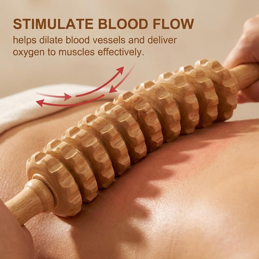 Rouleau De Massage Anti Cellulite Bois 1 Pièce Masseur Manuel 12 Roues Pour Massage Cellulite Jambes Fesses Palper Rouler Maderotherapie Corps