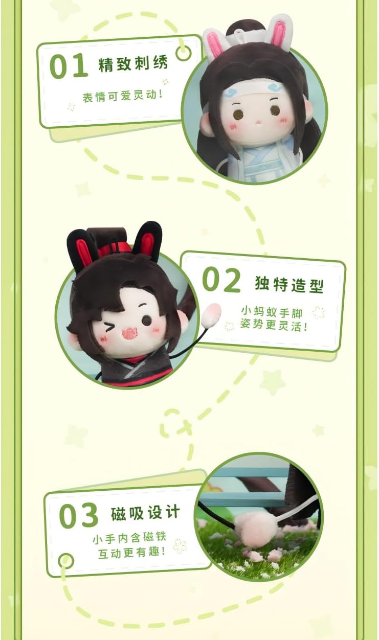 THE UNTAMED Mo Dao Zu Shi Keychains，Plush Pendants，，Backpack Accessories, Animation Peripheral Products (LAN Wangji)