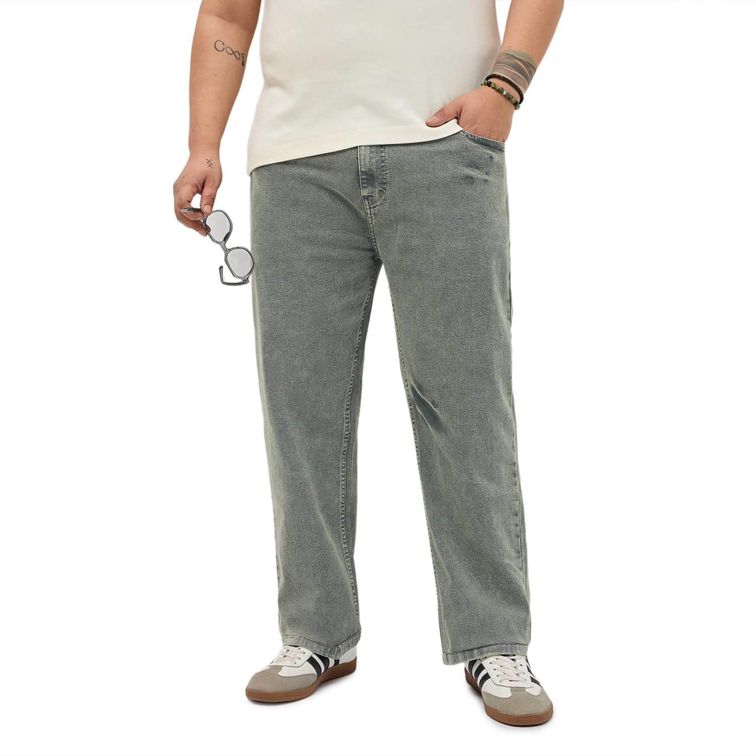 urbano plus Men's Regular Fit Heavy Washed Denim Jeans Stretchable-picture-31
