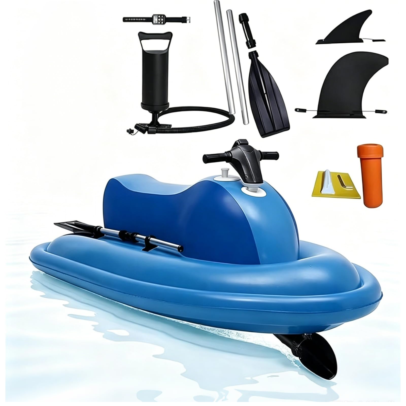 ZHENYUWANG Double Electric Inflatable Jet Skis And Underwater Propulsion Systems; 10-Speed Inflatable Jet Skis; 500/700 Watt Brushless Electric Surfboards 500W/16Ah