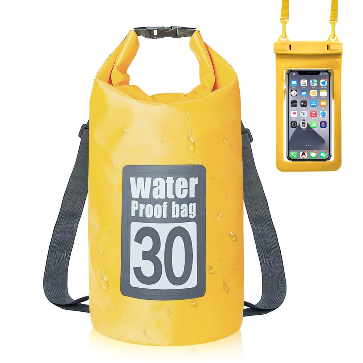 Proberos® Dry Bag and PVC Waterproof Phone Bag with Touch Screen, 30L Large Waterpoof Dry Bag with Shoulder Straps and Handle, Floating Dry Bag for Kayaking, Canoeing, Boating, Hiking, Camping (B0D7SG5W54) Amazon Price History, Amazon Price Tracker