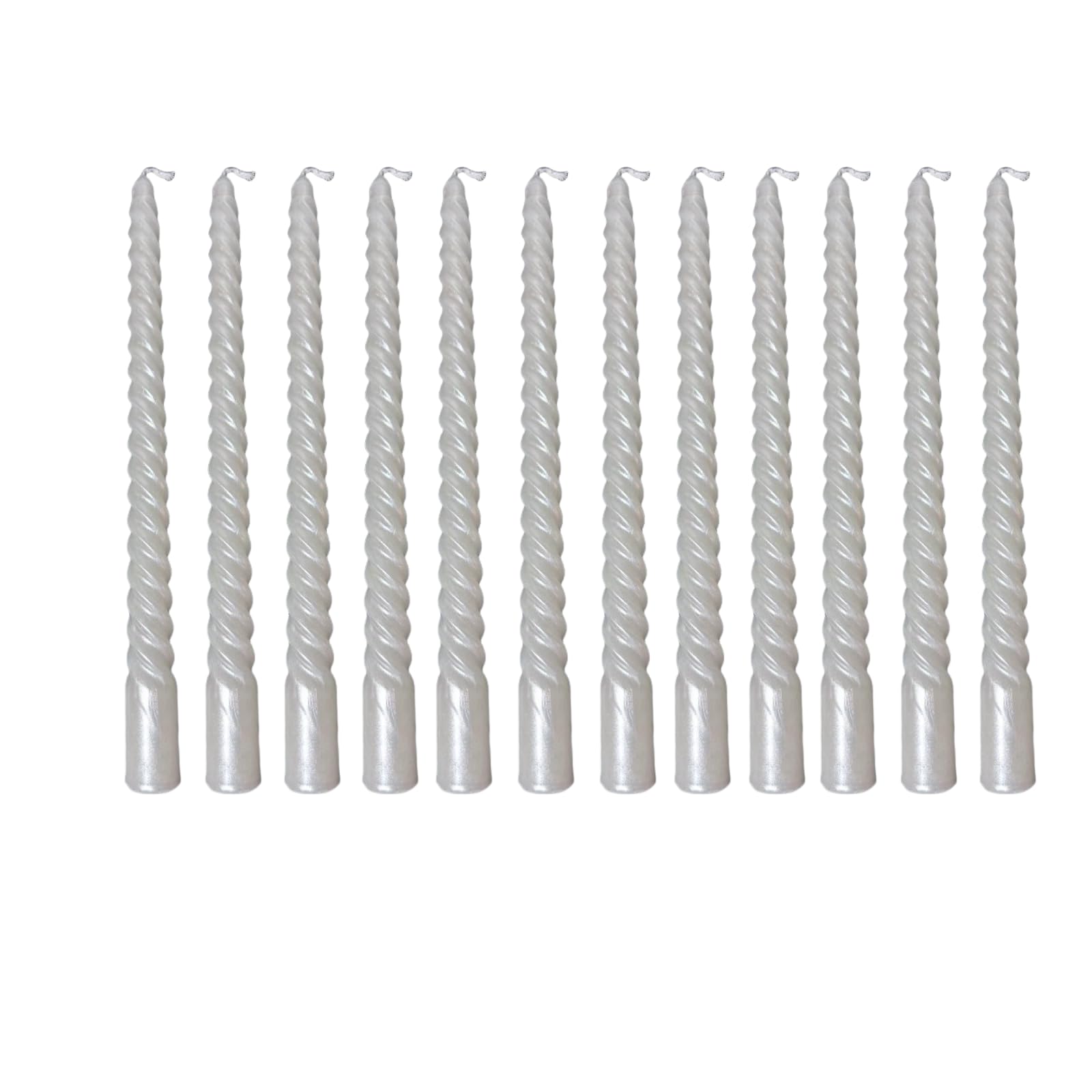 Juego de velas Cadzyre – 12 velas de palo blancas, 44g/pieza, velas piramidales, 2X25cm Gira las velas piramidales de blanco, Perfecto para bodas, fiestas, iglesias (blanco)
