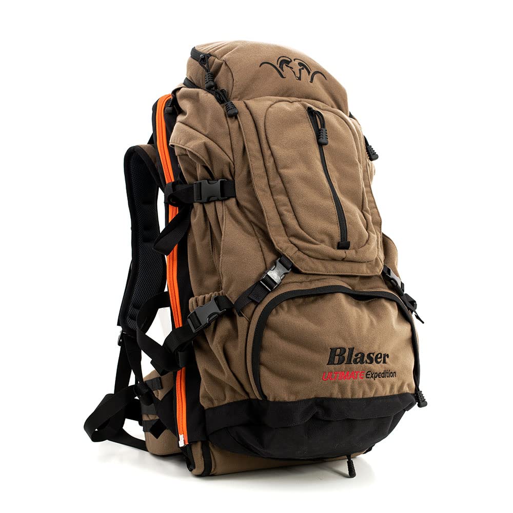 Blaser – Ultimate Expedition | Jagdrucksack mit 43 L Hauptfach & Wildbergefach | Top- & Frontload, wasserabweisend, geräuscharmes Polyester | inkl. Gewehrhalterung & Schweißsack