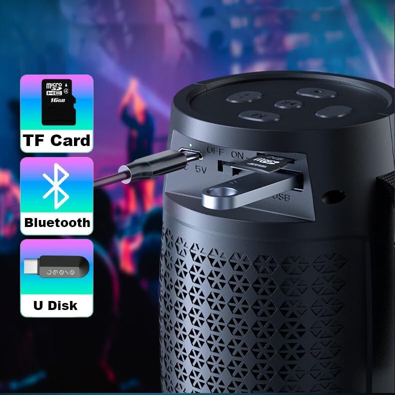 Miniatura 2 de Generic Altavoz portátil inalámbrico al aire libre impermeable Bluetooth TF tarjeta FM reproductor estéreo fuerte energía de graves para regalos de