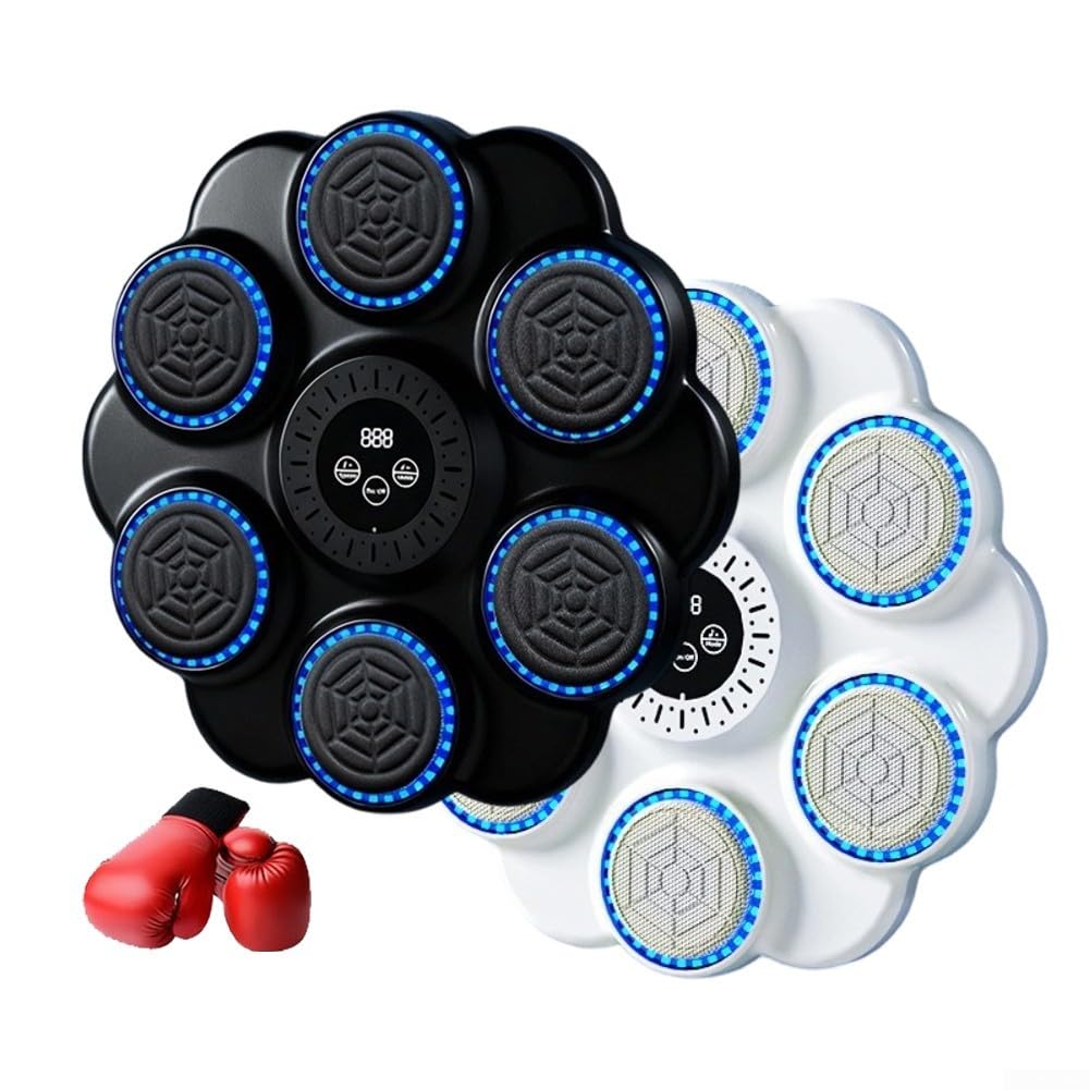 Macchina da boxe a LED da parete con bersaglio musicale a LED | musica, luci RGB per gli occhi, monitoraggio app, sfide globali, costruzione di abilità