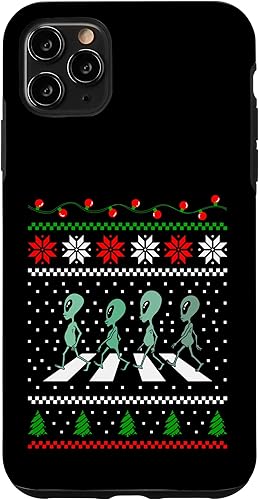 Vista 25 de iPhone 14 Pro Max Christmas Alien Crosswalk Funny Xmas Design Case