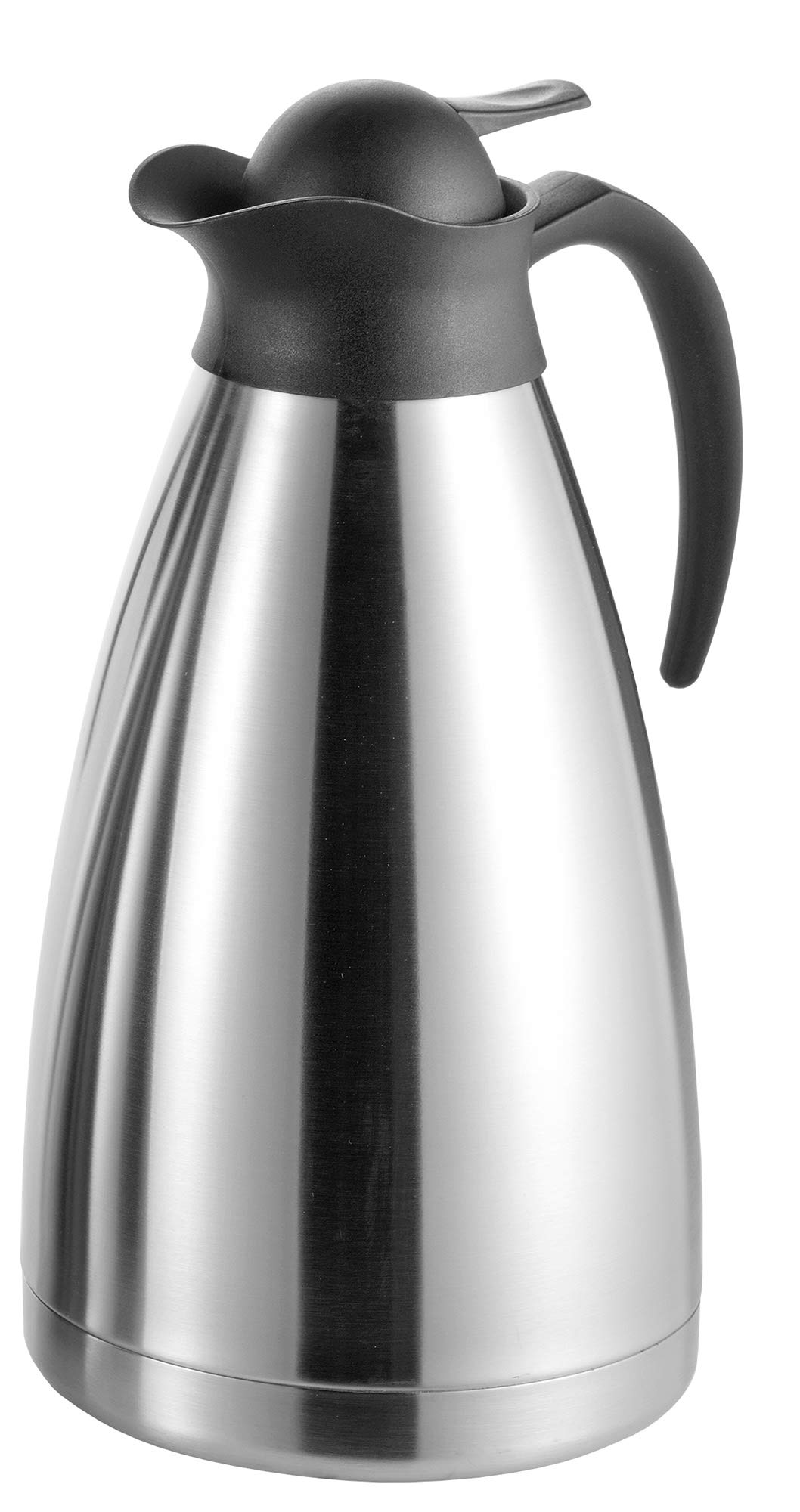 Esmeyer 290-072 Isolierkanne THERMOART, Inhalt: 2 Liter, unzerbrechlicher Edelstahleinsatz, Einhandbedienung, Höhe: 290 mm, Silberfarben/Schwarz