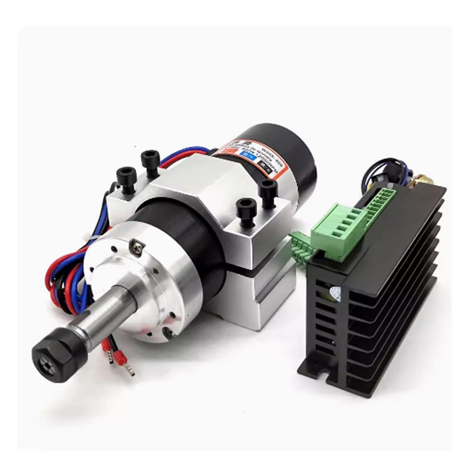 ER11/ER16 Collet 55mm PCB 500W / 300W chłodzony powietrzem bezszczotkowy silnik wrzecionowy grawerka 48V 12000R sterownik zasilacza + zacisk,Napęd elektryczny(300W Set 3,ER16)