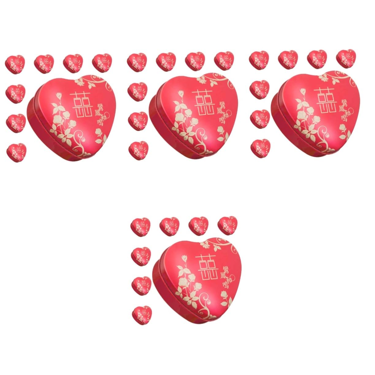 FRCOLOR 4 Set Scatola A Forma Di Cuore Scatole Per Matrimoni Scatole Per Biscotti Per Caramelle Contenitori Per Caramelle Contenitori Per Biscotti Da Festival 8 pezzi * 4