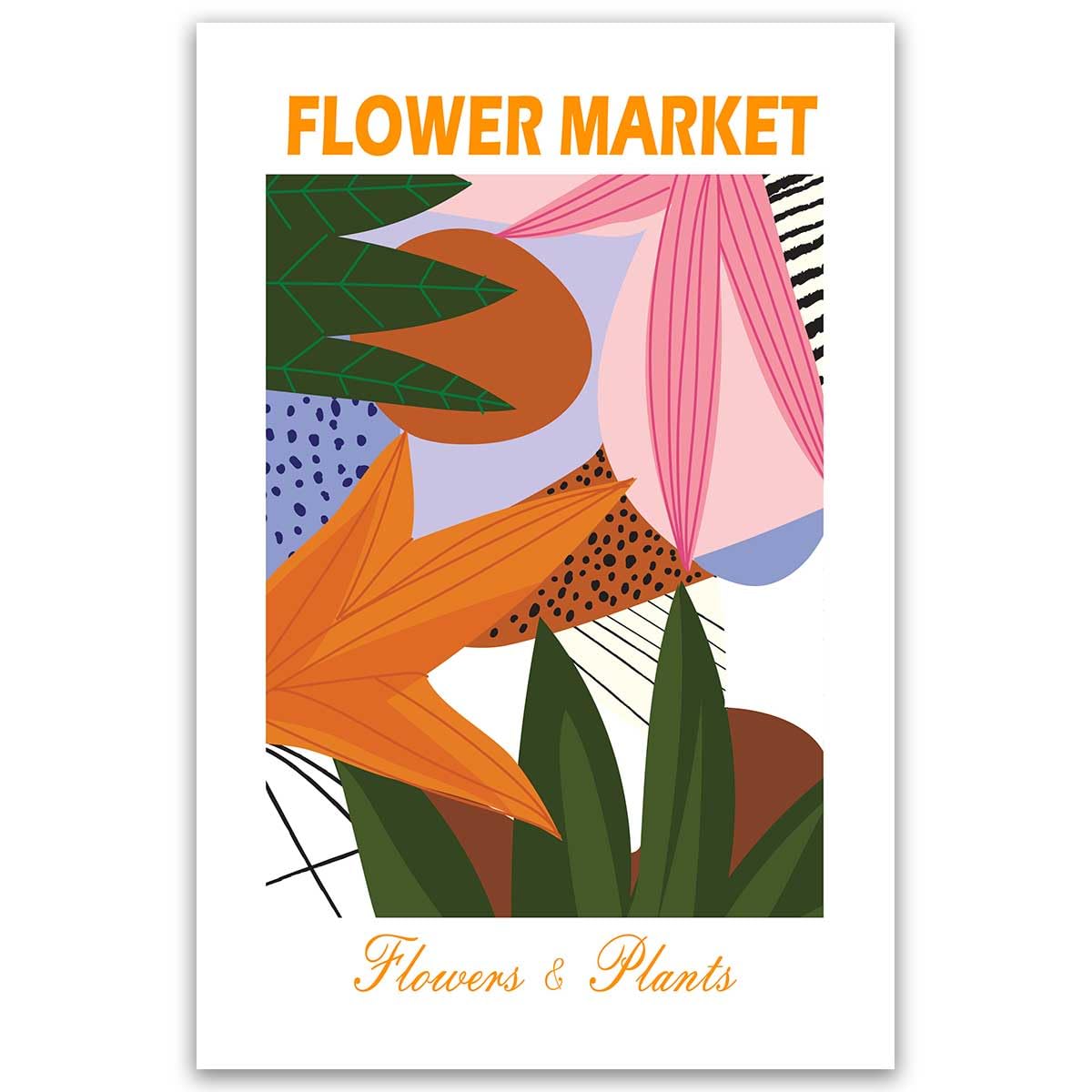 Hexoa Tableau Matisse Fleurs colorées abstraites - Made in France - 40x60
