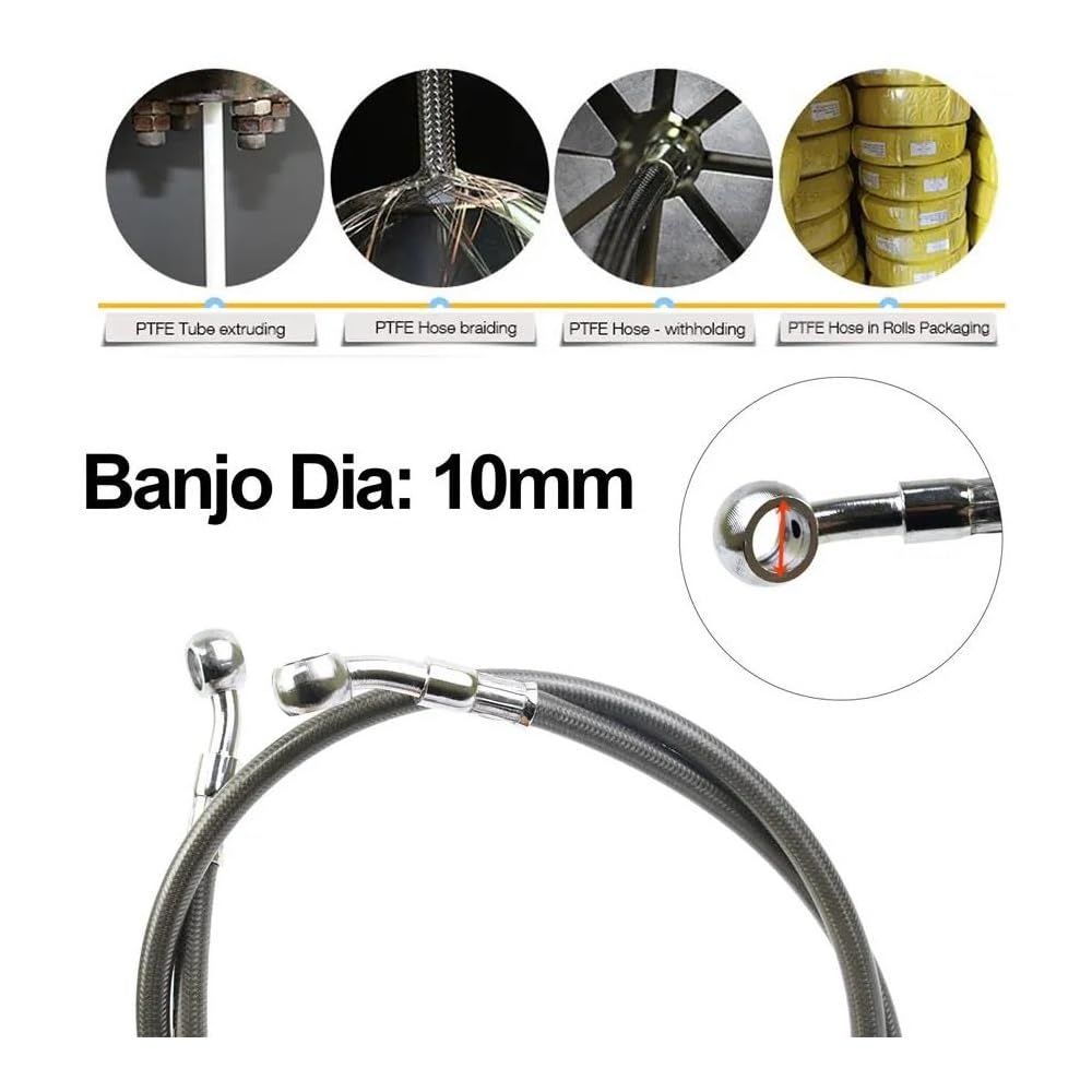 Tuyau d'huile de Frein pour Quad/Moto, 10 mm, raccord Banjo, câble de Frein/Embrayage hydraulique.