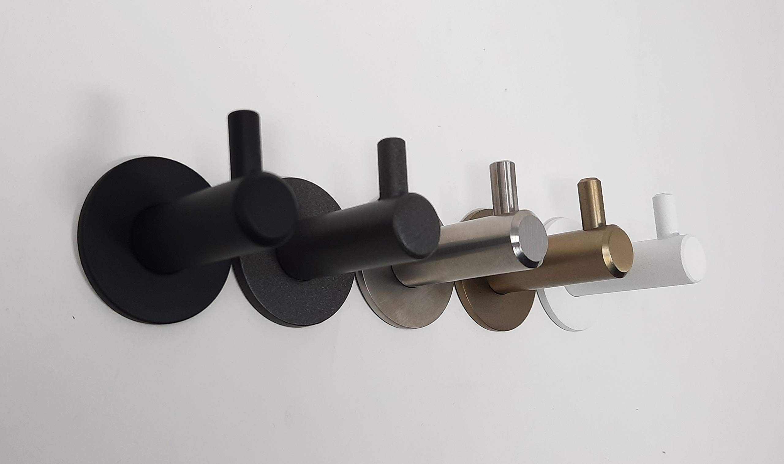 Kon-fort Home Appendi Accappatoio Bagno Acciaio Inox. Set 2 Ganci Bagno Cucina, Design in Acciaio Inossidabile AISI 304, Acciaio Spazzolato Opaco con Vite.