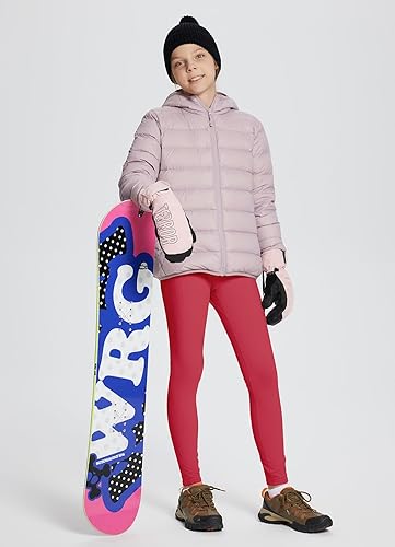 Miniatura 5 de BALEAF Leggings con forro polar para niñas, repelentes al agua, cintura alta, pantalones atléticos cálidos para invierno, senderismo, correr, yoga