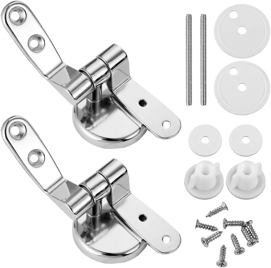Toilet Seat Hinges Replacement Chrome Finished Toilet Seat Hinge for Wooden Resin for Toilet Seats with Fittings and Repair Parts
