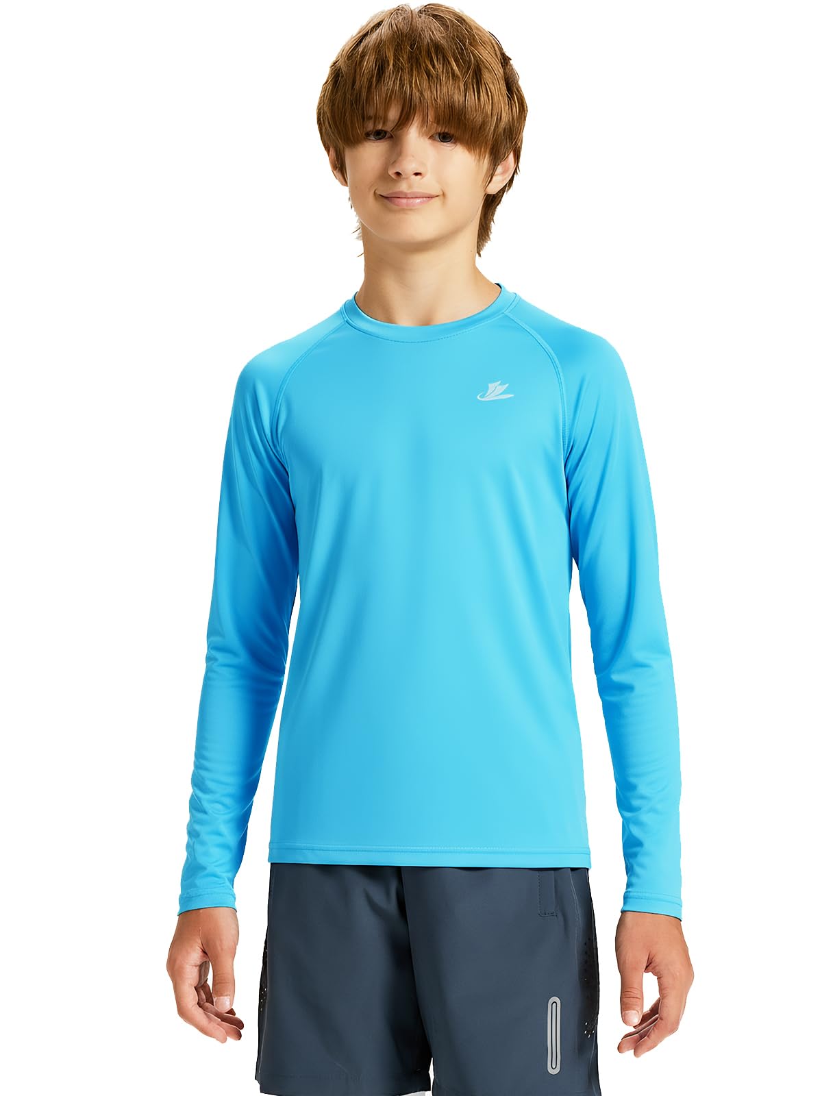 DEVOROPA Youth Boys Compression Shirt Long/Short Sleeve Football Baseball Undershirt Quick Dry Kids Sports Baselayer Crewneck