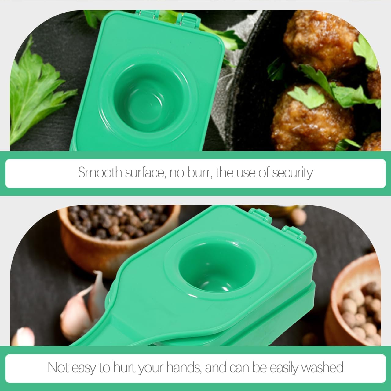 GANAZONO Meatball Maker Manual Meatball Tool Ergonomic Clamp for Fast and Easy Fish Balls Shrimp Balls Rice Balls and Tofu Balls 7.67X3.54X1.77 Inch Kitchen Gadget