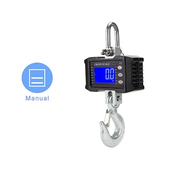 Hyindoor 1000KG 2000LBS Aluminum Digital Crane Scale Heavy Duty Compact Hanging Scale(Black)