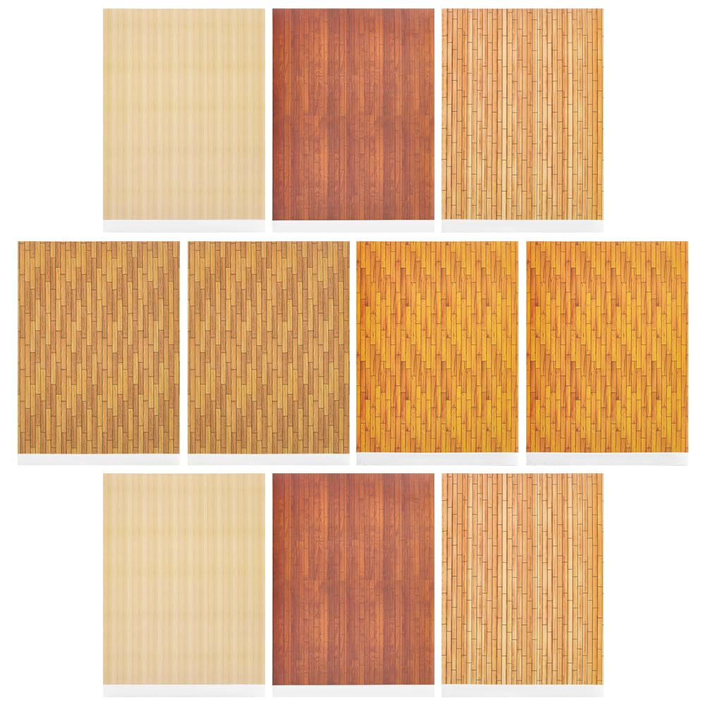 PH PandaHall 10pcs Dollhouse Flooring 1:12 Scale Miniatures Dollhouse Wallpaper Peel and Stick Rustic Self-Adhesive Flooring Paper for DIY Dollhouse Accessories, 5 Wood Style, 30x21cm