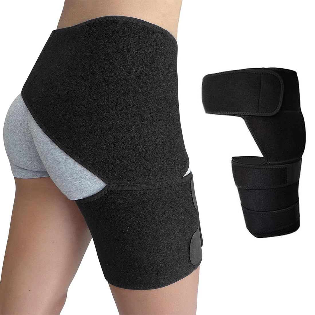Entworfen, Stabilisierende Oberschenkelbandage, Hüftgelenkstütze für Ischias-Schmerzlinderung, Piriformis-Syndrom, Oberschenkelkompression, Hamstring-Hüftbandage für Frauen & Männer