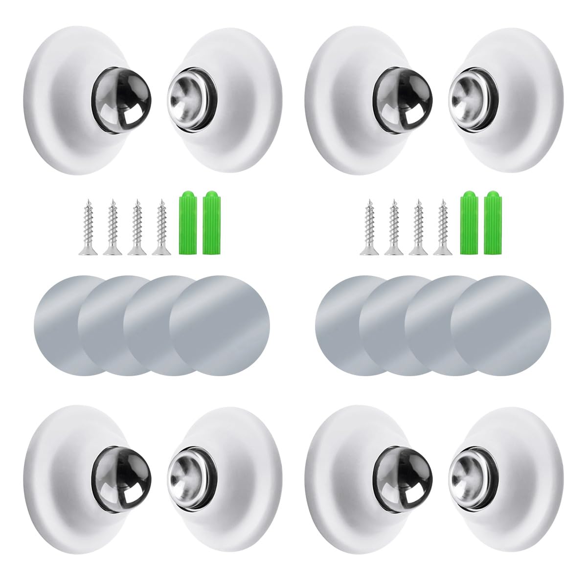 WKZO 4-Pack 1.9 Inch Universal Strong Magnetic Door Stopper, Hundred Funnel Shape for RV/Bedroom/Office Door/Camper,Trailer,White