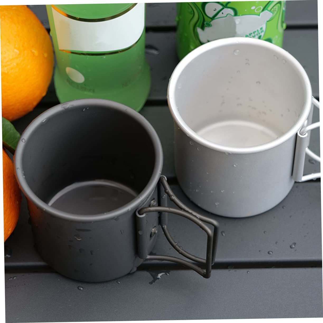 Toyvian 2 Sätze Faltbarer Aus Aluminium Faltbarer Griff Mit Reise Campingbecher Rechteckige Becher Zusammenklappbarer Reisebecher Großer Isolierter 2 Stück * 2