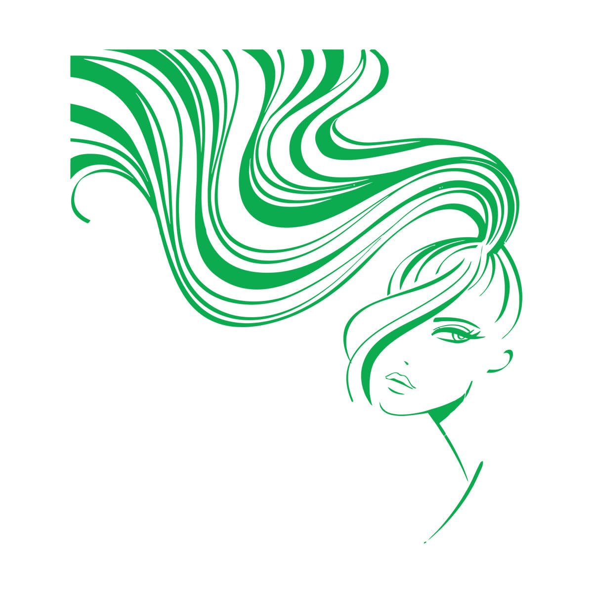 Sexy Girl Hair Barber Salon Abstract Logo Wall Stickers Idea Vinyl Window Decal for Beauty Stylist Removable Large - 67x72cm — image 1