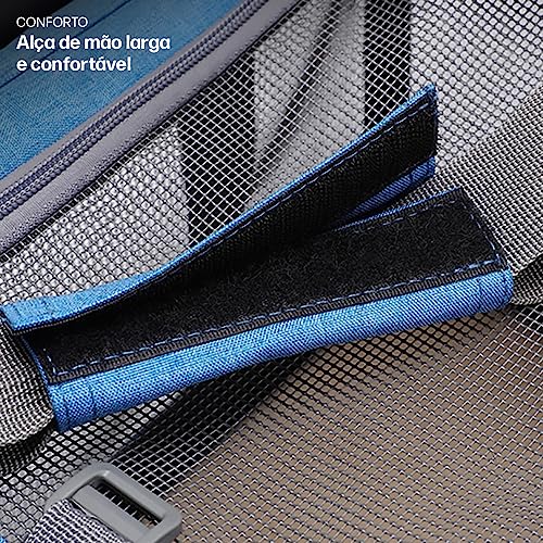 Bolsa Transporte Pet Grande Viagem Avião MADOG Wind AZUL Caes e Gatos Cabine