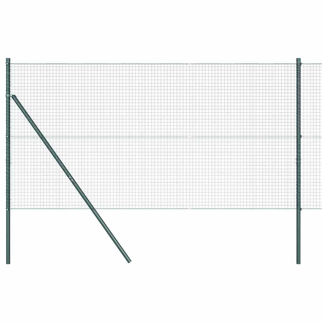 Fence Post Green 50 x 1.4 m 25 x 25 mm Mesh Steel and PVC Outdoor Garden Fence Kit Weather Resistant Powder Coated Durable Modular Support for Terrace Boundary Privacy