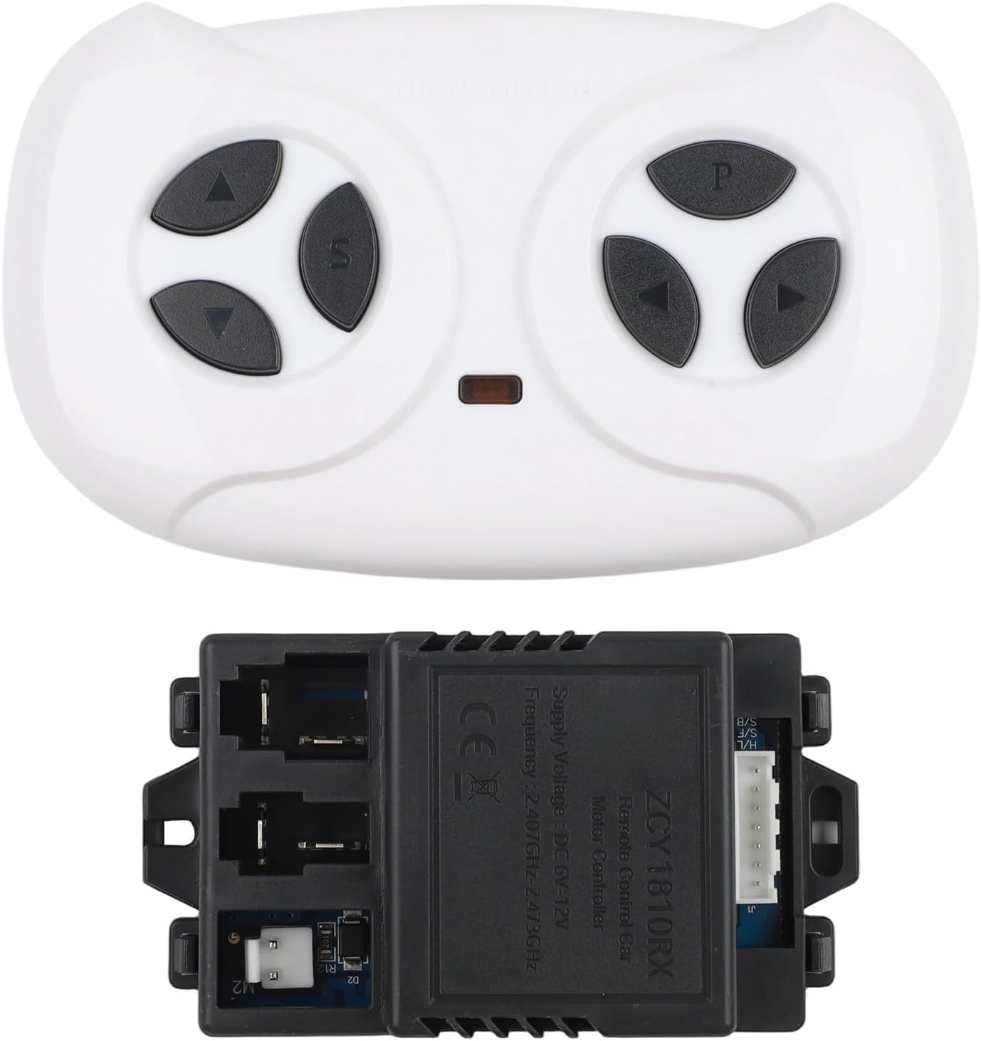 JR1810RX 7 Pin Receiver for Ride On Car, 6-12V 2.4G Remote Control System with Slow Function, Replacement Controller Part for Childrens Battery(full set)