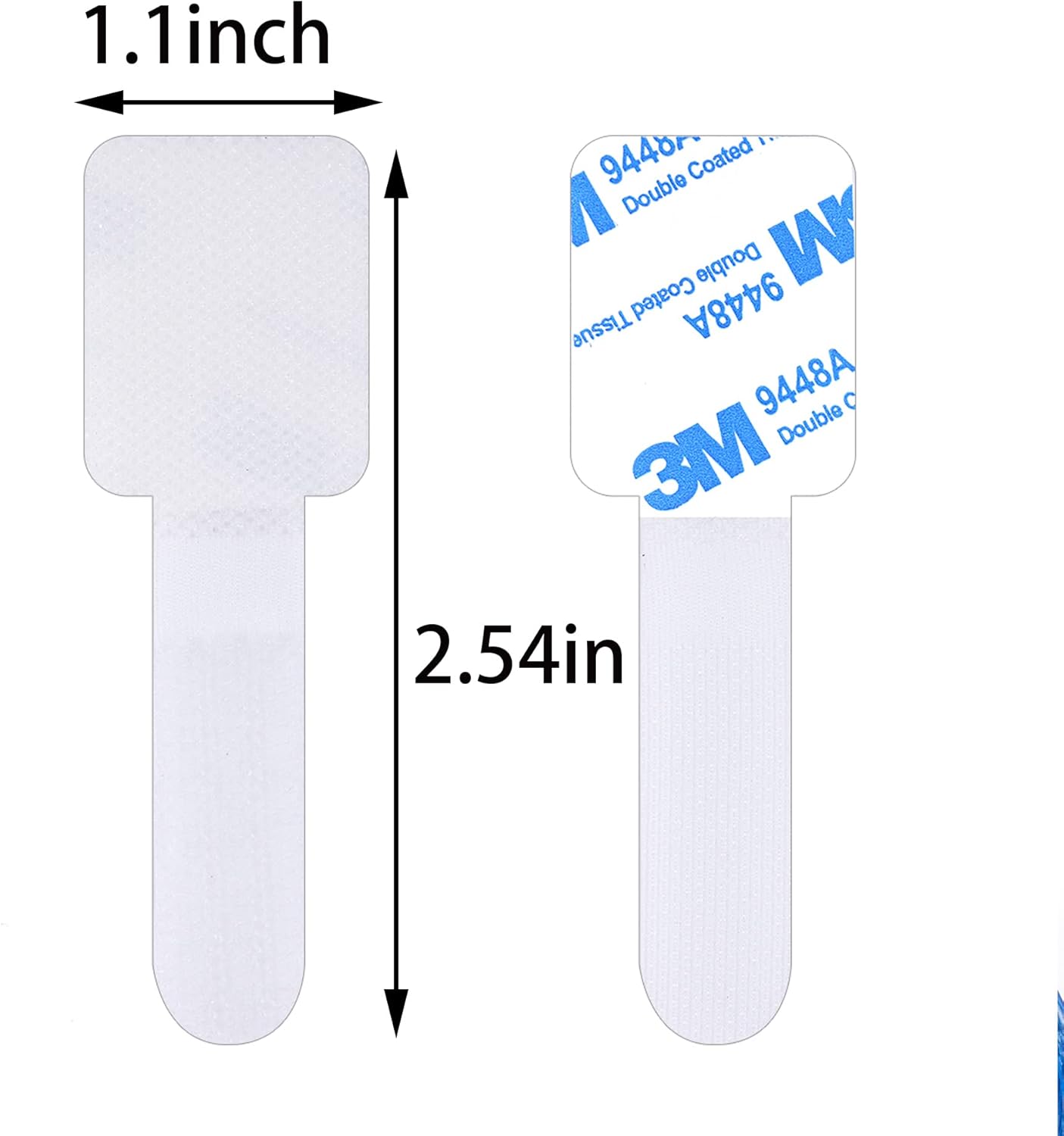 40PCS Hook and Loop Cable Straps Cable Management Under Desk Self Adhesive Cable Ties Reusable Wire Organizers for Cords Adjustable Cord Organizers for Desk Home Office Essentials, White