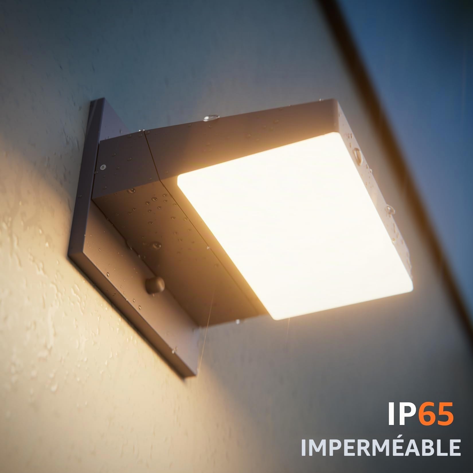 Aipsun 24W Applique Murale Exterieur/Intérieur 2PCS Appliques murales Led Étanche IP65,Projecteur Exterieur Led avec Panneau LED Pivotant à 350°,Lampe murale 3000K pour Terrasse Entrée,Anthracite