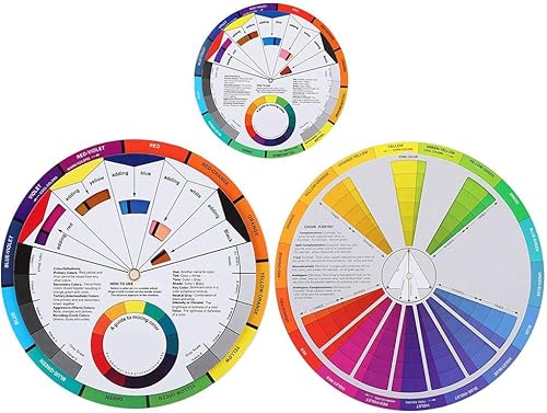 3 unids Color Wheel Chart Guía de mezcla de colores Tatuaje Pigmento Suministros para Pintura Permanente Ceja Labio Cuerpo Tatuaje