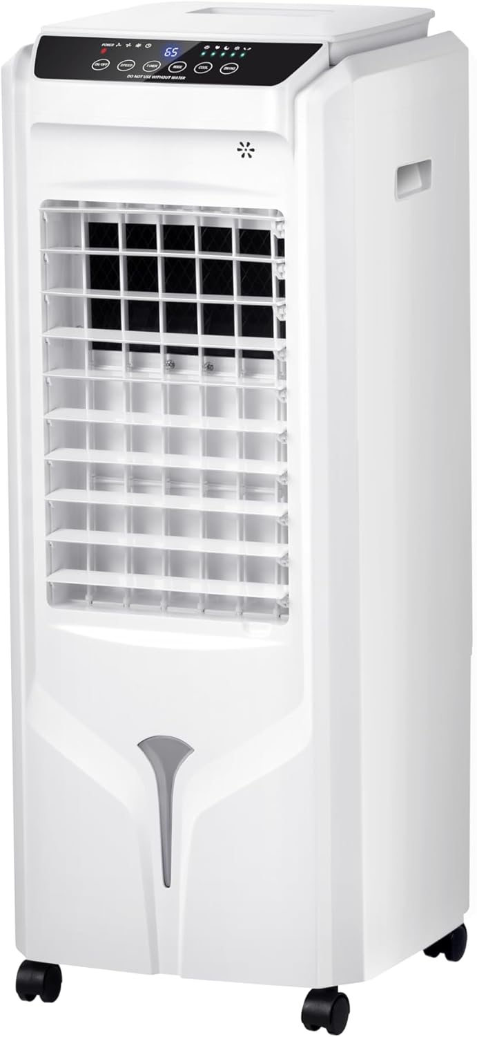 Portable Air Conditioners, 32″ Swamp Cooler Evaporative Air Cooler with 4.2 Gal Tank, Remote, 120° Oscillation Cooling Fan with 3 Speeds, 12H Timer, 3 In 1 Tower Fan thats Blow Cold Air for Room