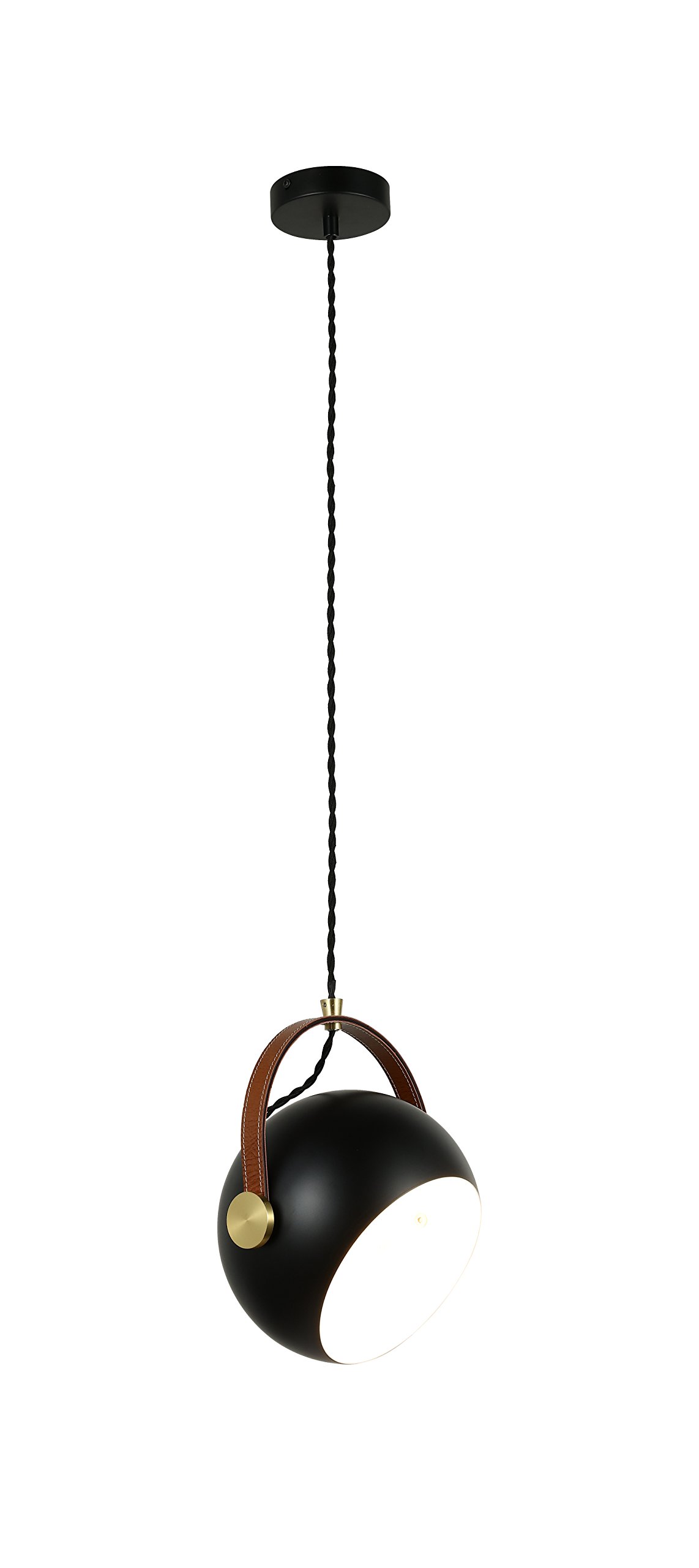 Emanate Spear Halfmoon Mild Steel Pendant Light Hamging Lamp -(Black & Brown, D 20 X H 100 cm)
