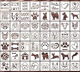 SUNVERSE Dog Stencils 3inch Dog Paw Print Stencil for Painting on Wood Love Dog Stencil Reusable Drawing Templates for DIY Crafts Scrapbooks Fabric