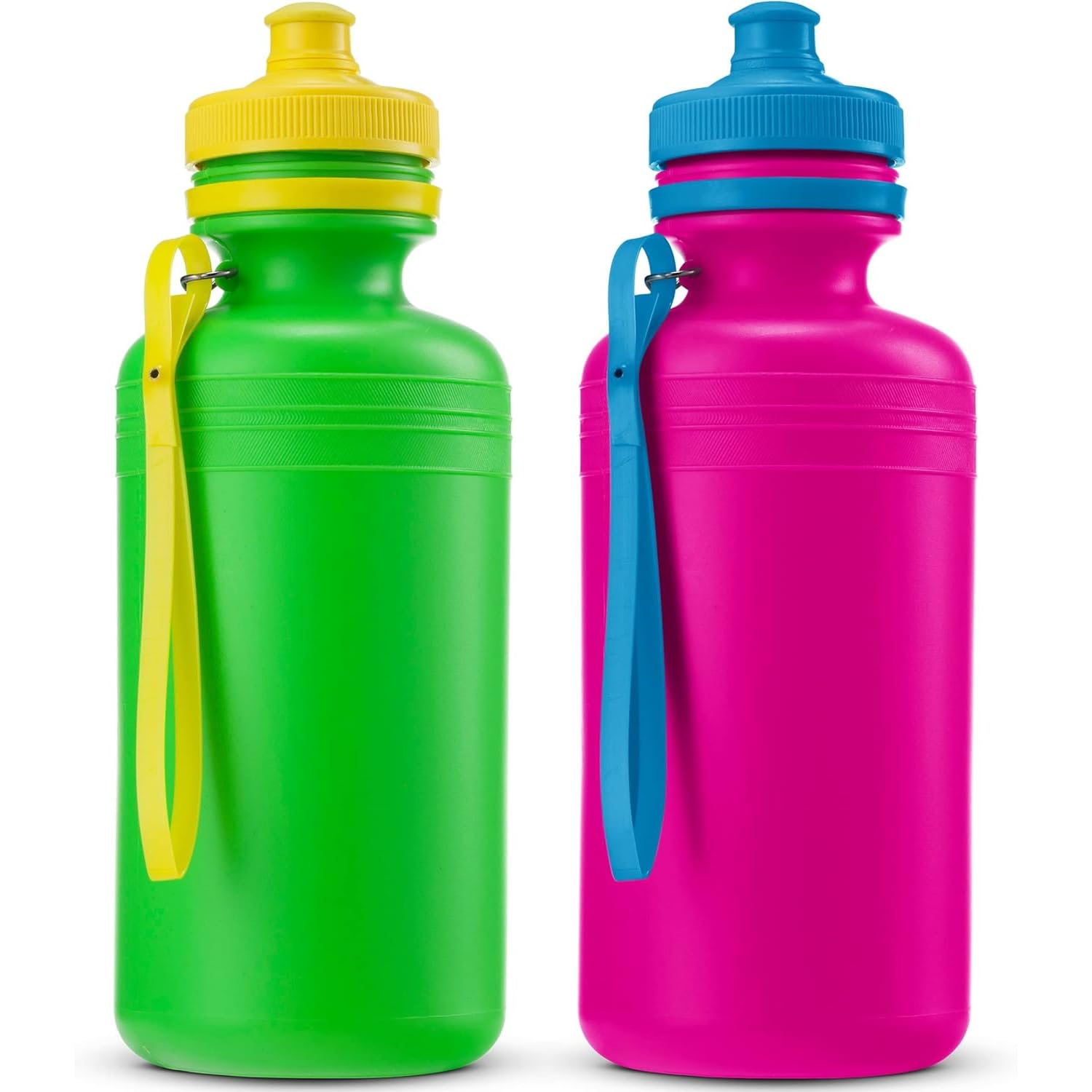 Bedwina Kids Bottiglie d'acqua, confezione da 12 – Bottiglie da 532,3 ml senza BPA con tappo sportivo e manico per la scuola e le attività