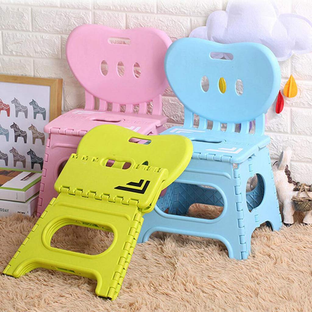 Tabouret pliant portable pour enfant - Chaise pliante pour la maternelle - Bleu - L