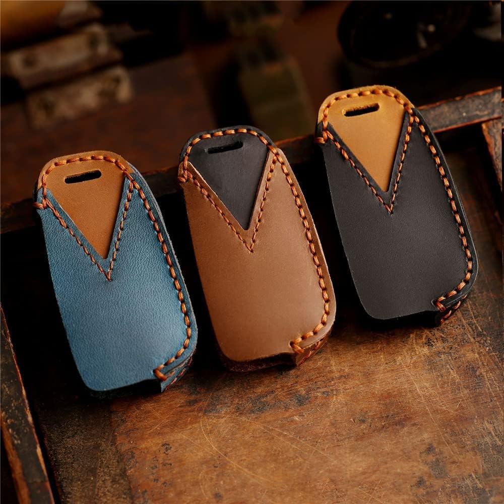 Handmade Leather Key Fob Case Cover Protector Shell Compatible for Audi A1 A3 A4 A5 A6 Q2 Q3 Q7 TT S3 R8