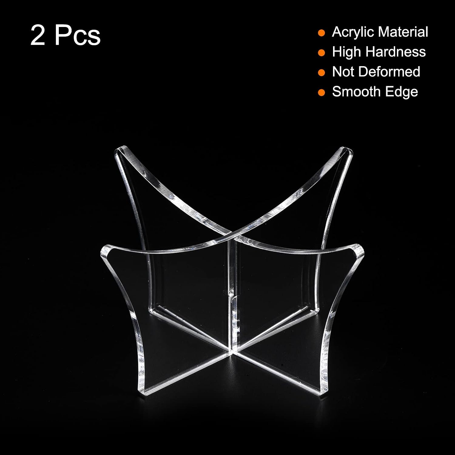 PATIKIL 4.7" Ball Display Stand, 2 Pack Multi-Function Acrylic Ball Stand Display Holder for Football Basketball Volleyball Soccer Ball Rugby, Clear