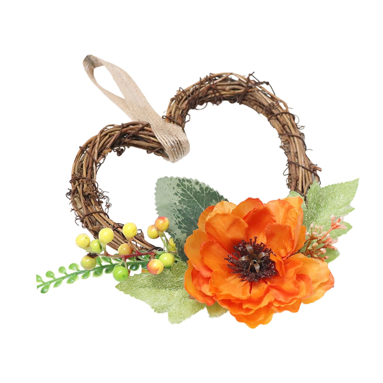 Firstxiu A Rtificial Flower Heart Rrangement Home Decoration Front Door Floral Garland Stylish Wreath For Living Room Garden Heart Shaped Floral Decoration