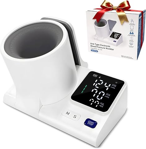 Upper Arm Blood Pressure Monitor for Home Use, Barrel Design, One-Touch Operatio