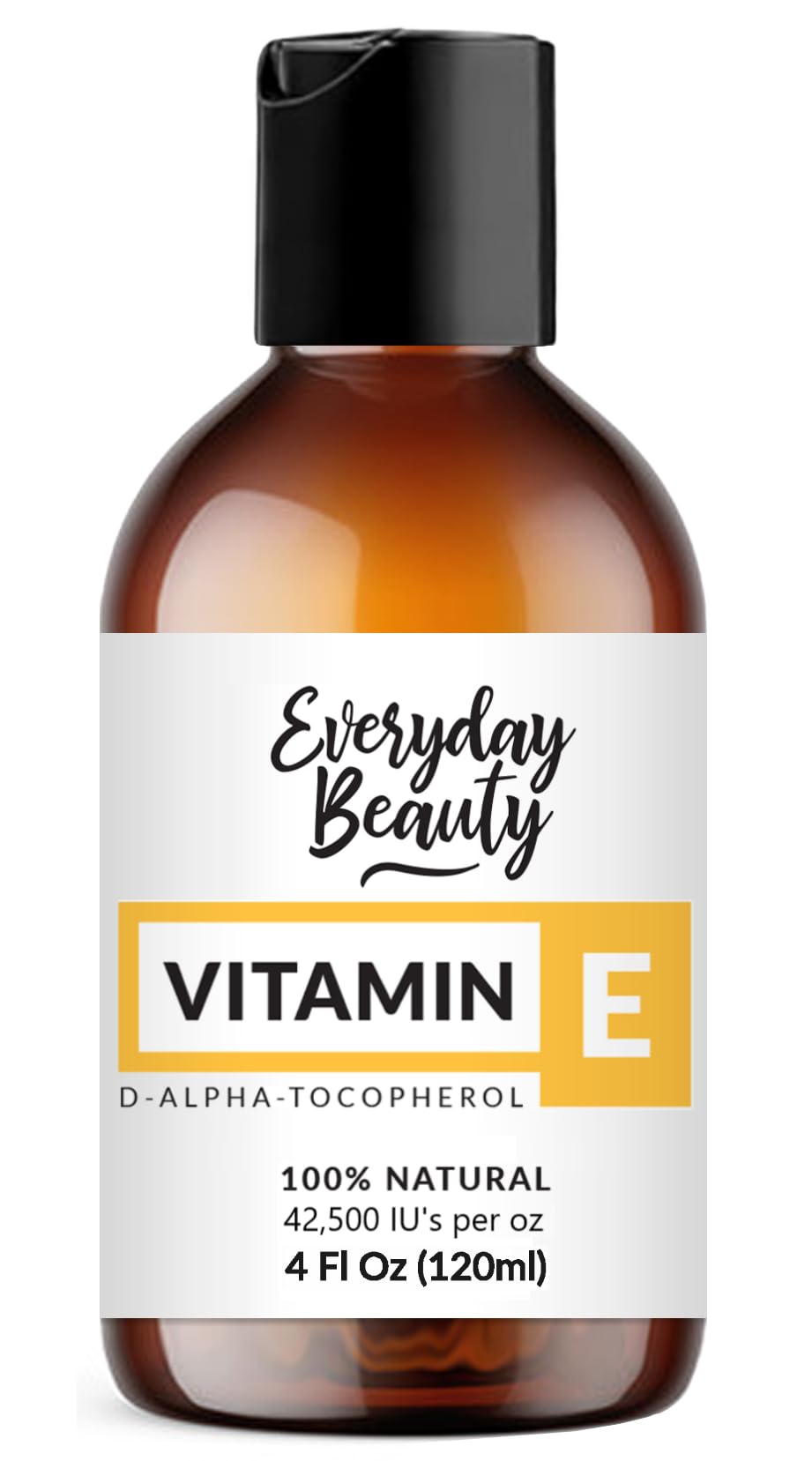 Pure Vitamin E Oil - D-Alpha Tocopherol 100% Pure & All Natural 4oz 42,500 IU per oz - Thick, Amber Color, Nutty Aroma - From Wheat Germ -Face Body Hair -DIY Cosmetics & After Surgery Scars