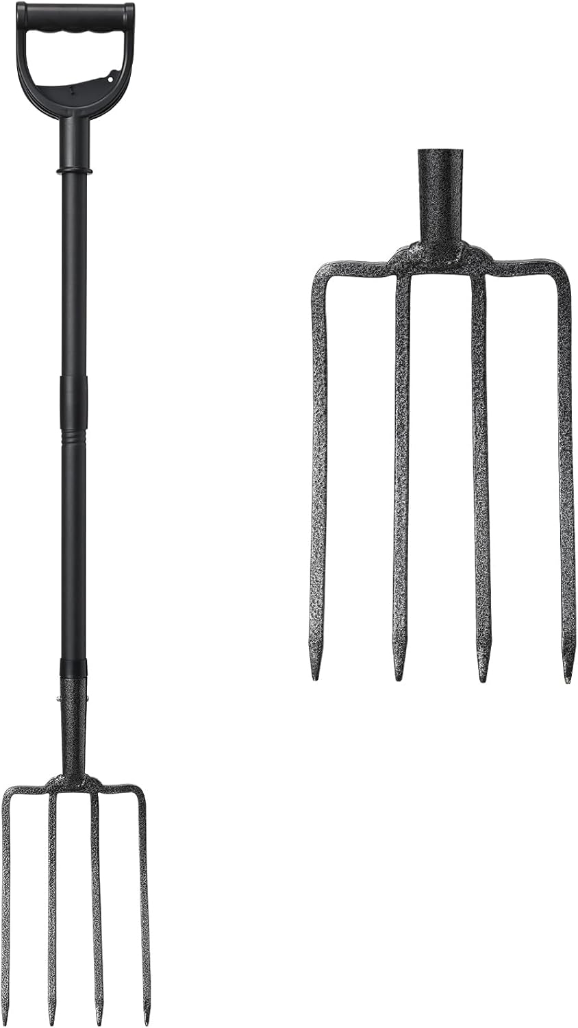 Oliynedy Pitchfork for Gardening, Metal Broadfork Garden Tools with 4 Gardening